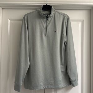 Vineyard Vines Light Grey 1/4 Zip Performance Pullover